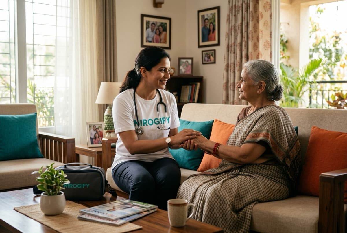 Doctor holding patient's hands with deep empathy